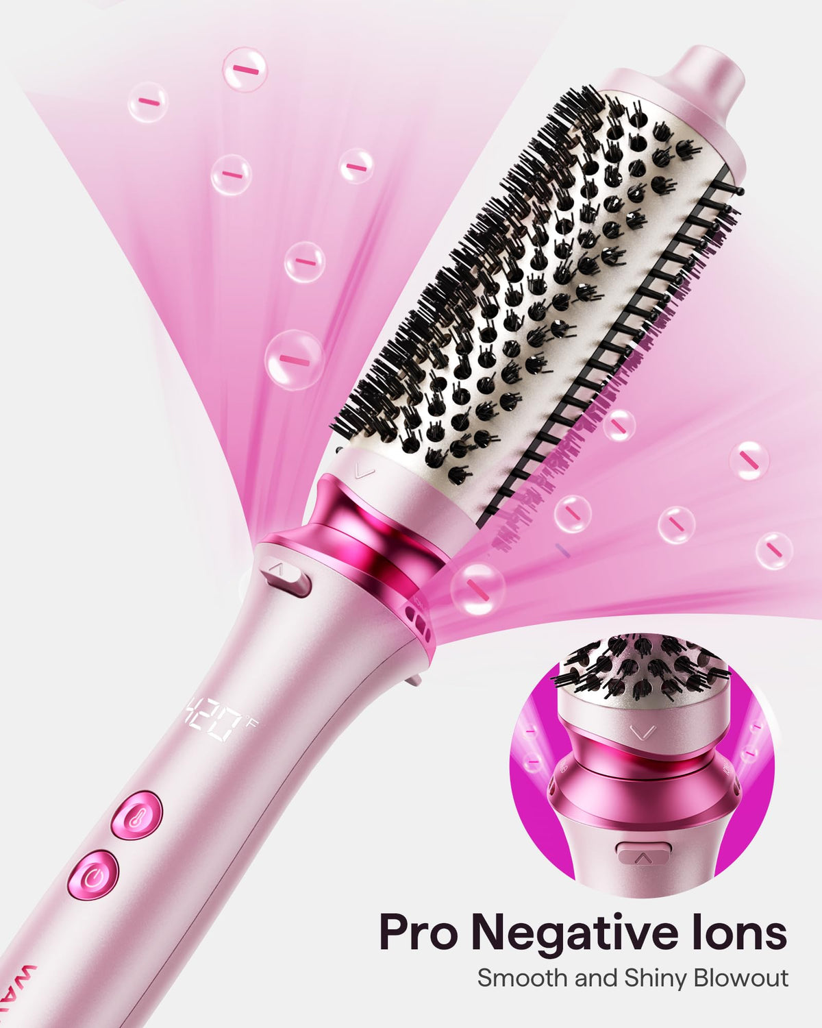 Wavytalk Thermal Brush 1.5 inch with temperature settings displayed