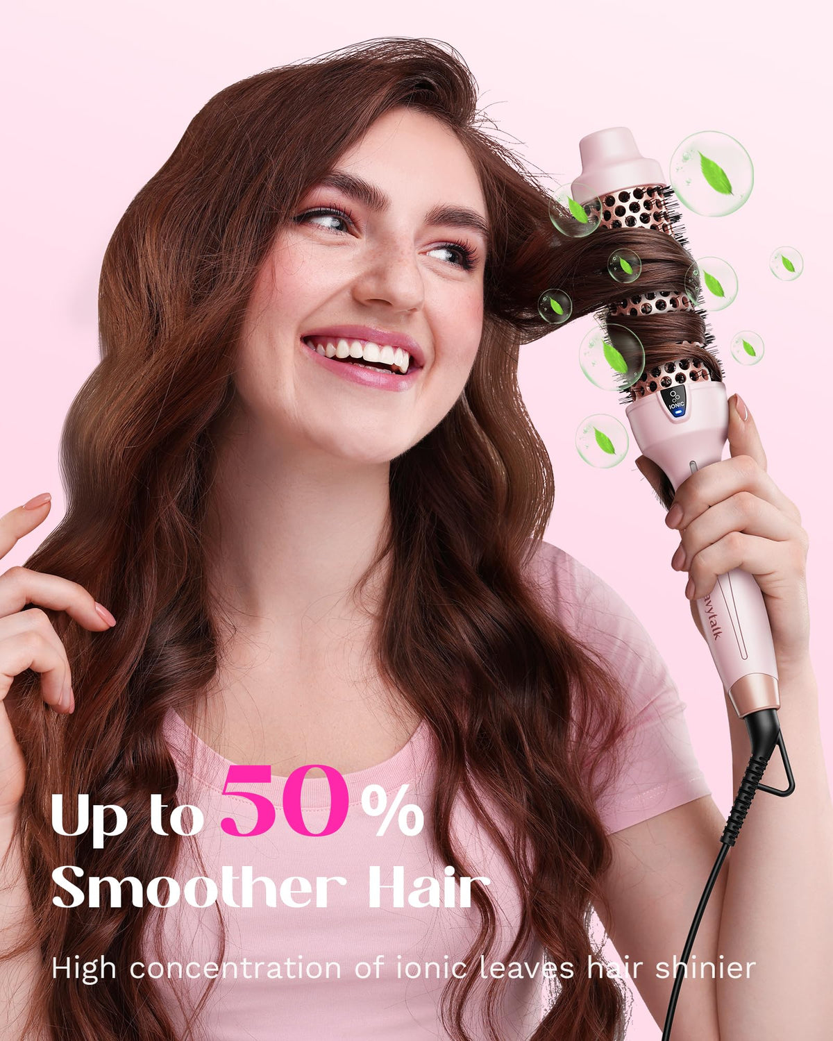 Wavytalk Thermal Brush Blowout Express side view with ceramic barrel