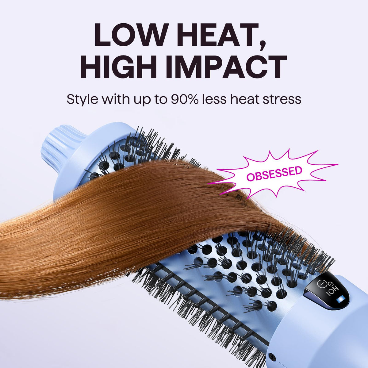 Wavytalk Thermal Brush close-up of bristles and barrel