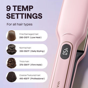 Wavytalk Wet to Straight Hair Straightener in use on hair