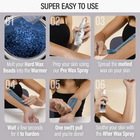 Waxing sticks and protective collars from the Tress Wellness set