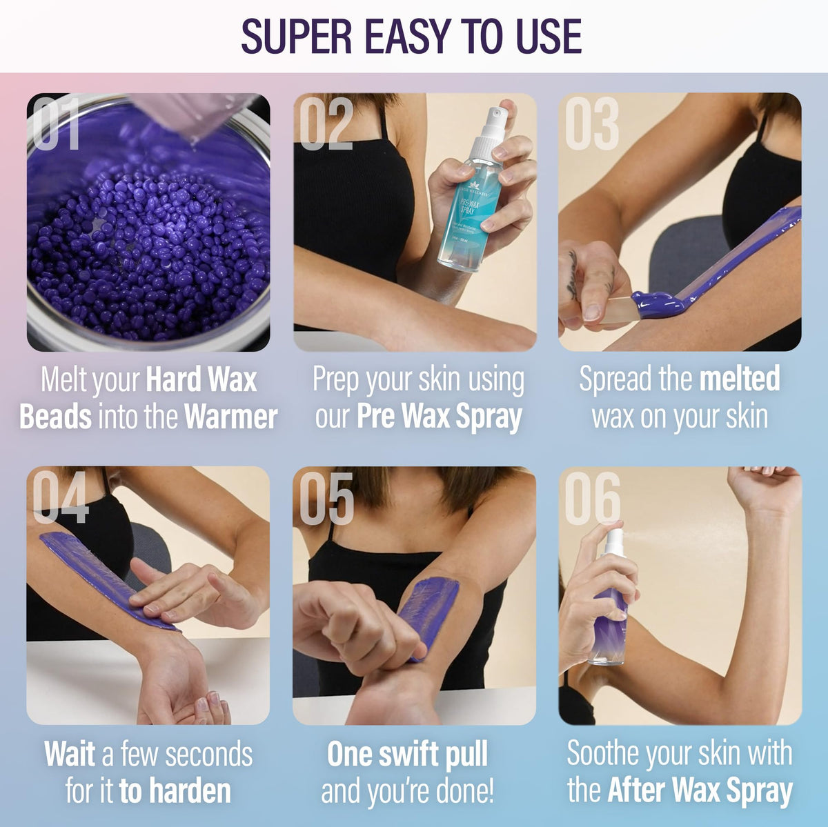 Waxing sticks and protective collars from Tress Wellness