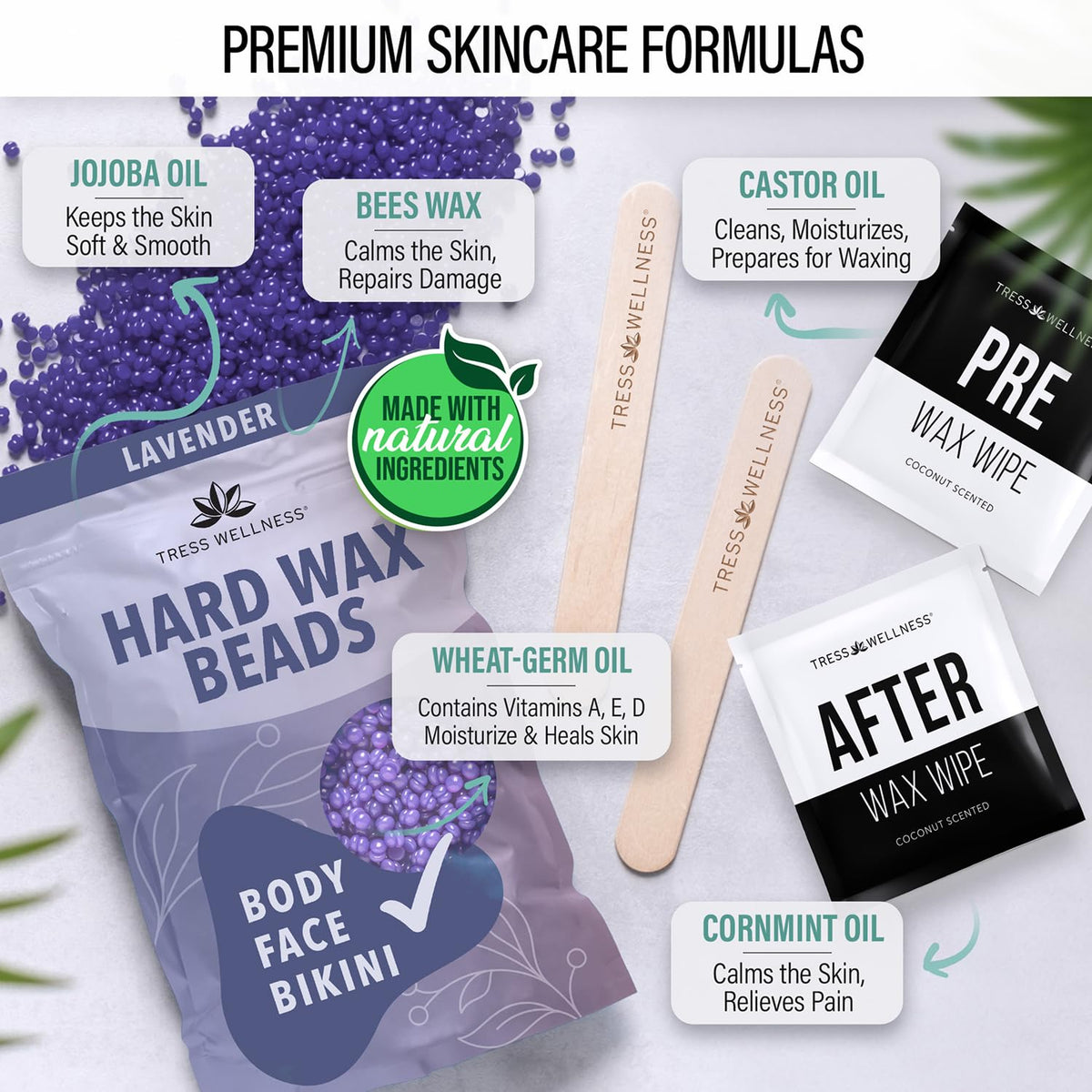 Waxing sticks in Tress Wellness Waxing Kit