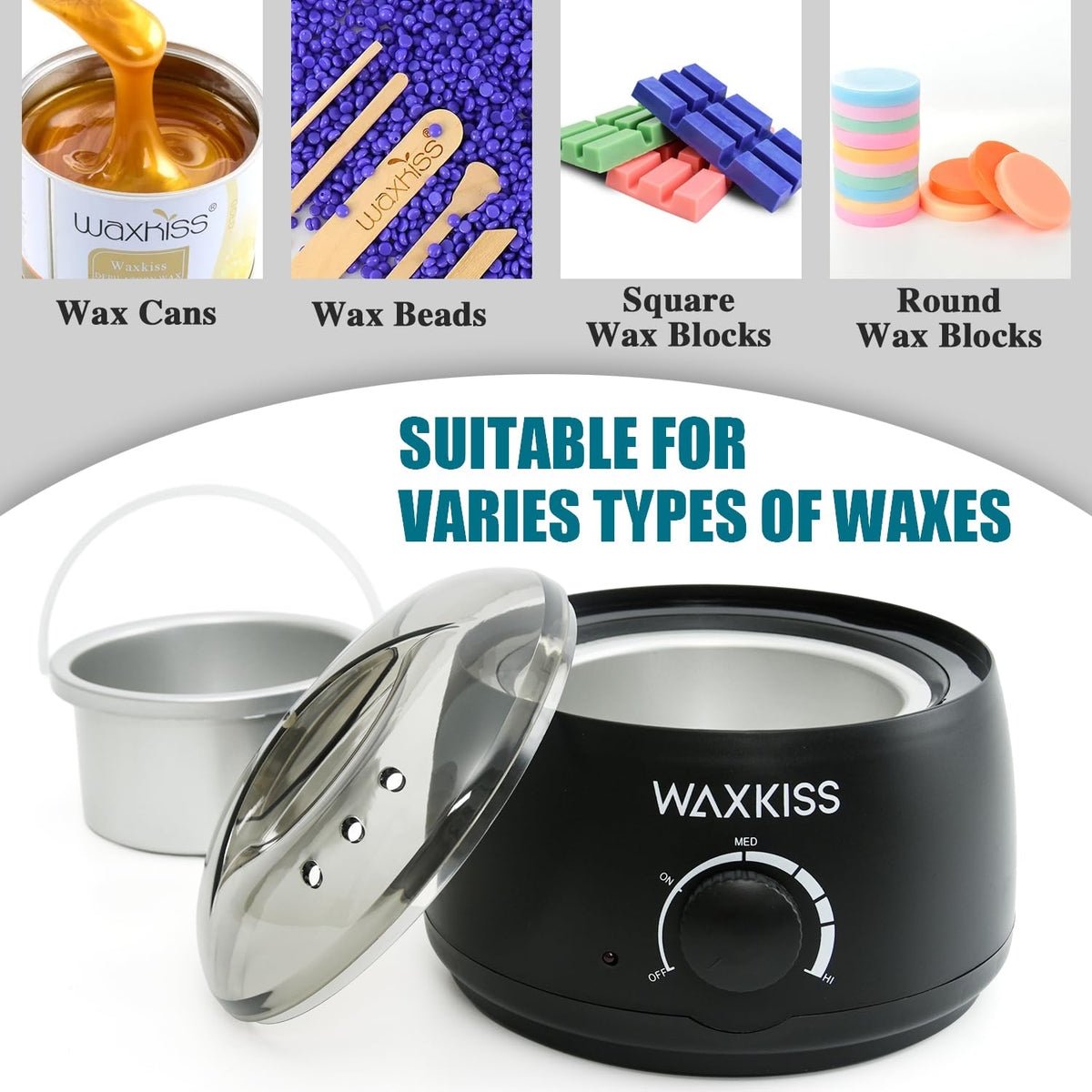 waxkiss Wax Warmer with power cable and aluminum pot
