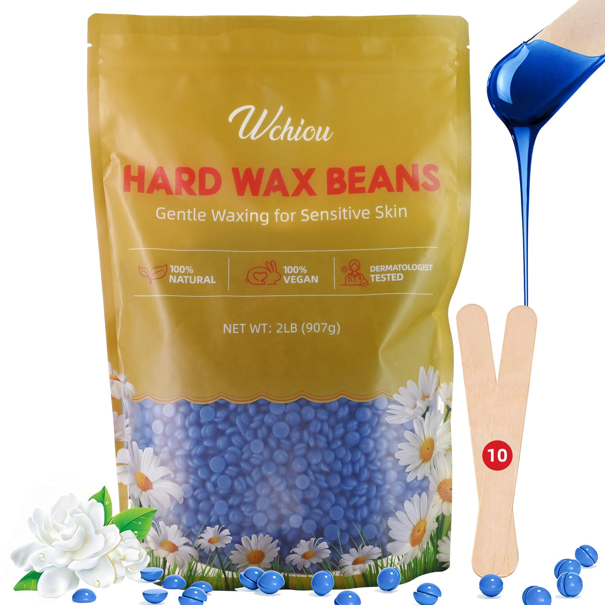 Wchiou Hard Wax Beads 2lb chamomile formula front view