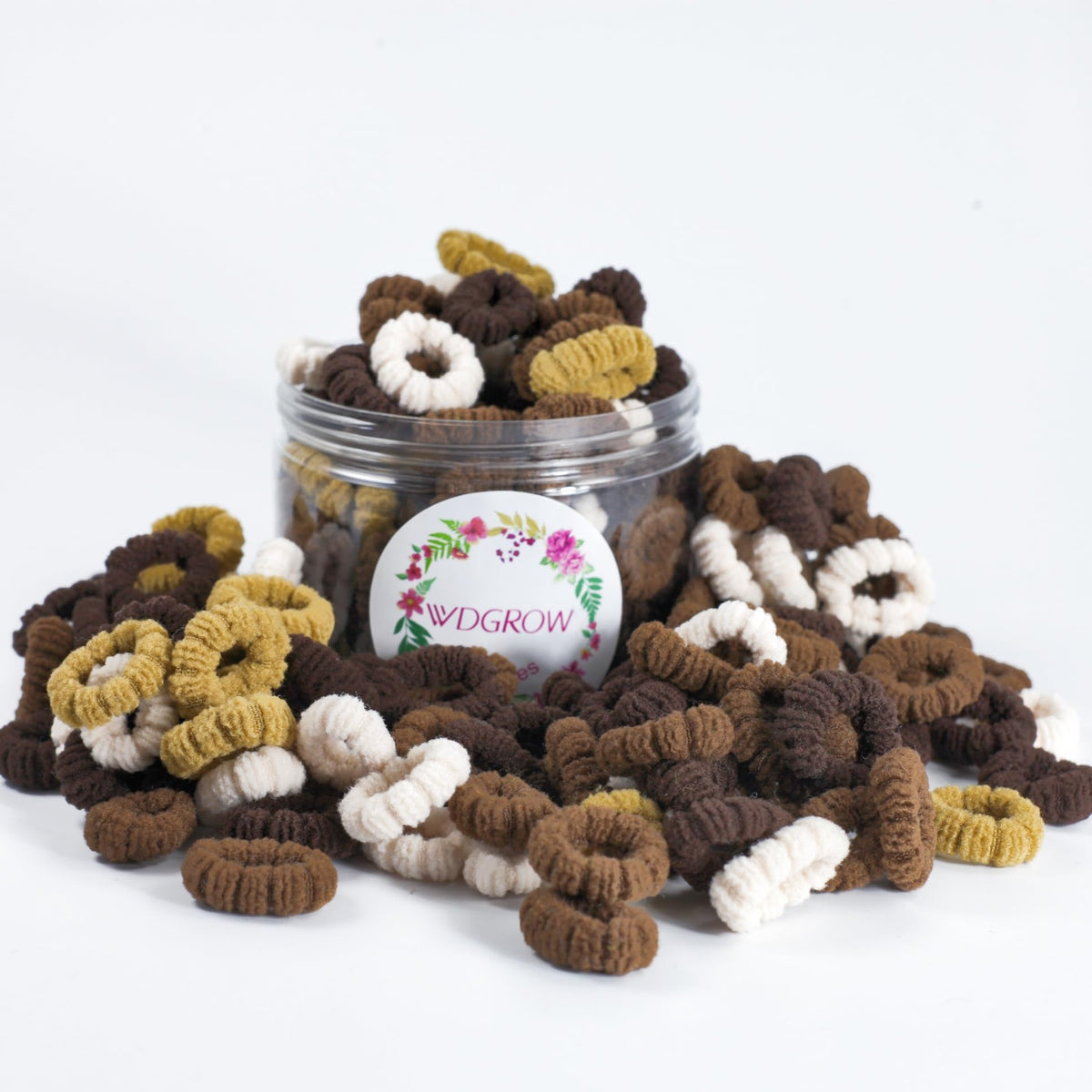 WDGROW small hair ties 120pcs in colorful packaging