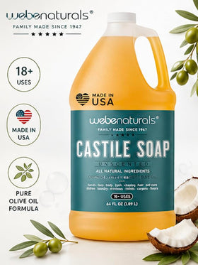 WEBE Pure Unscented Castile Soap back label details
