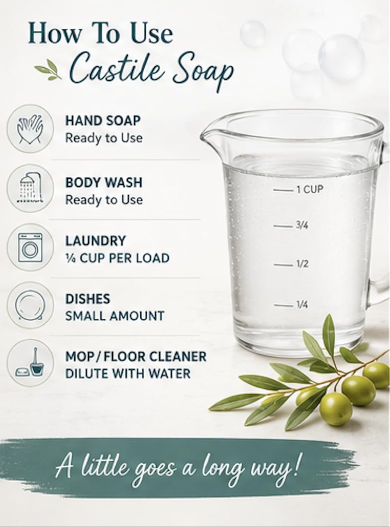 WEBE Pure Unscented Castile Soap used as pet shampoo