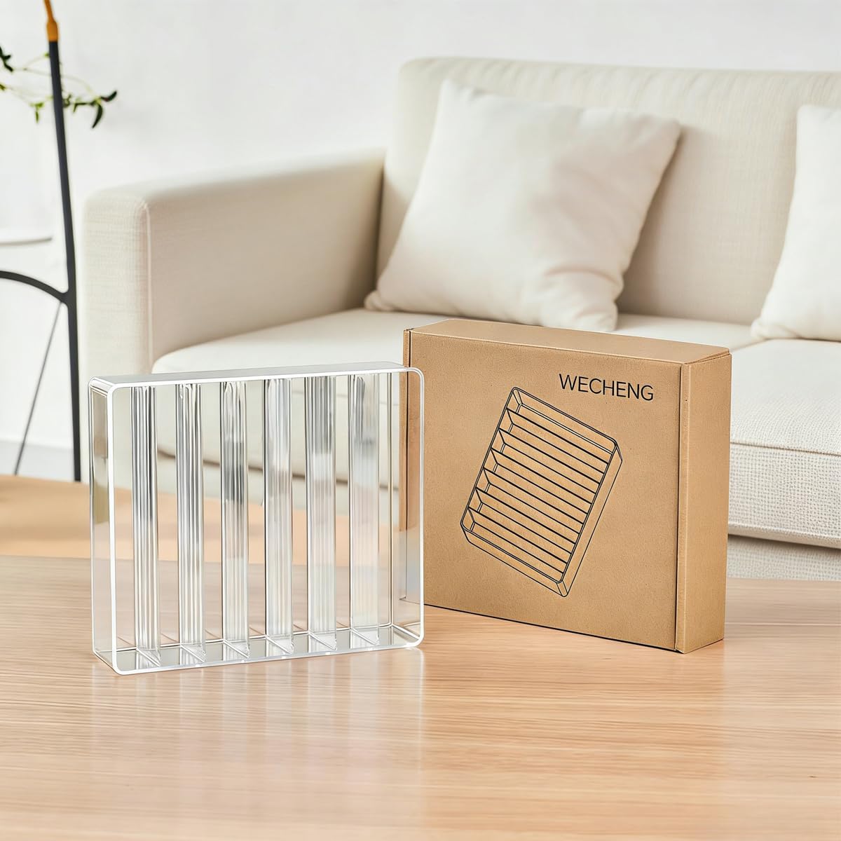WECHENG Clear Acrylic Makeup Organizer dimensions