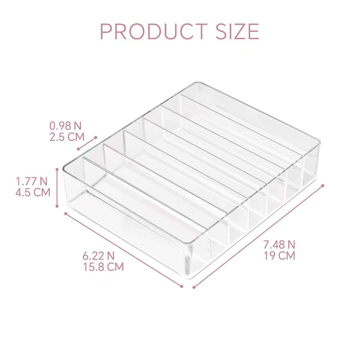 WECHENG Clear Acrylic Makeup Organizer side view