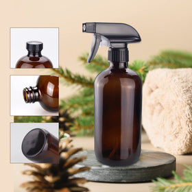 Wedama amber glass spray bottle in a kitchen setting