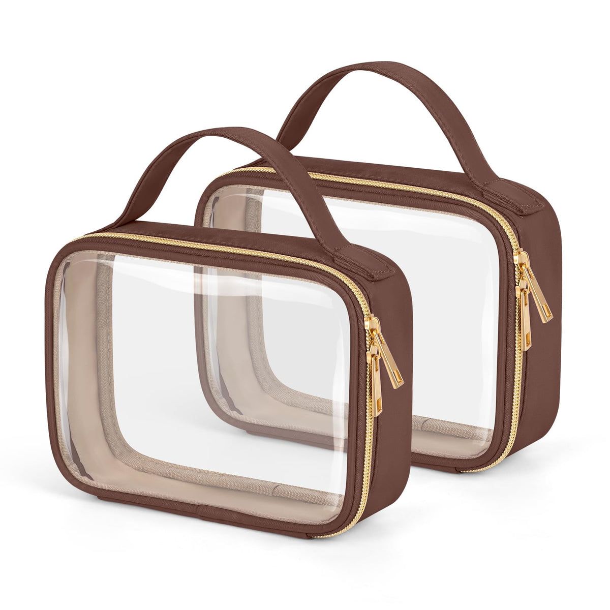 Wedama Clear Toiletry Bag front view with double zipper