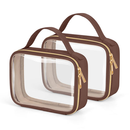 Wedama Clear Toiletry Bag front view with double zipper