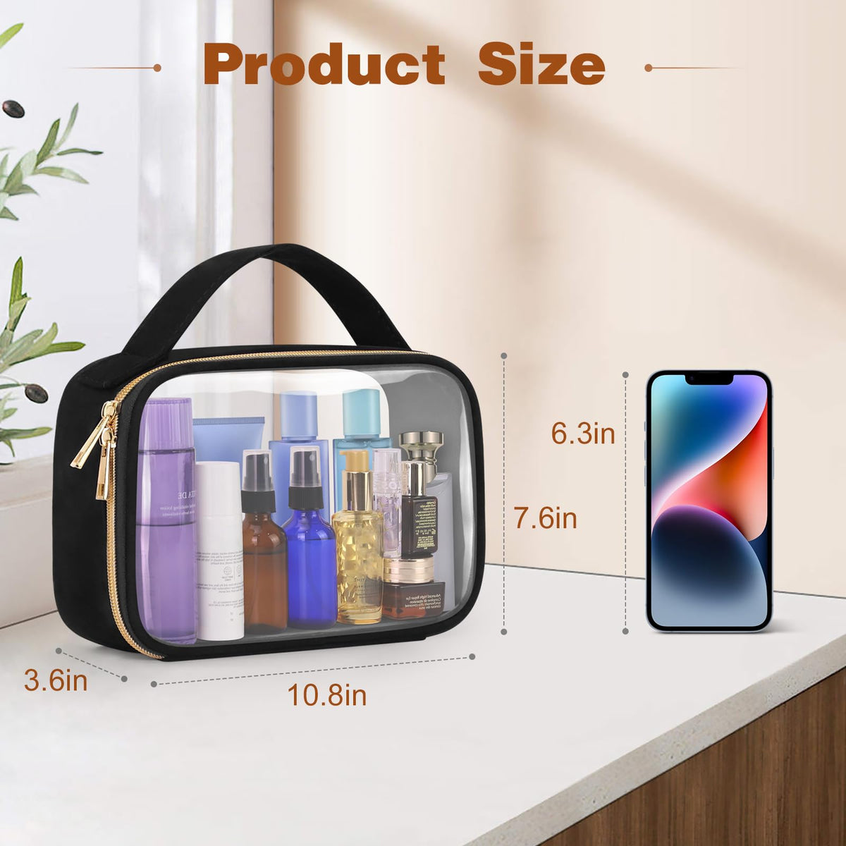 Wedama Clear Toiletry Bag open, showcasing interior space
