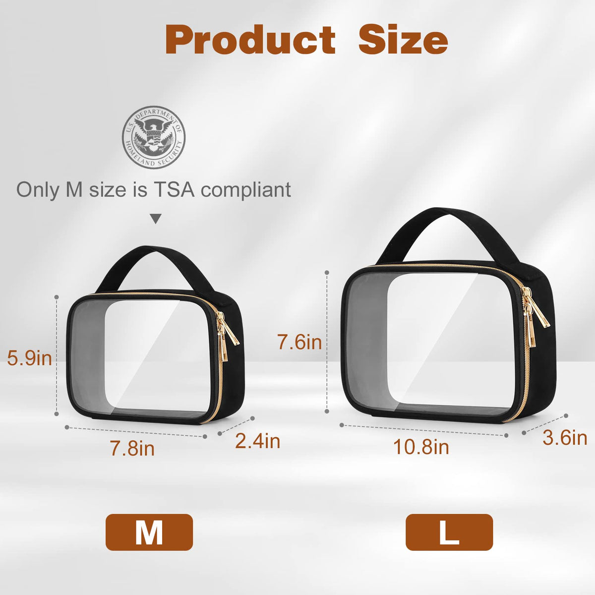 Wedama Clear Toiletry Bag set with handles