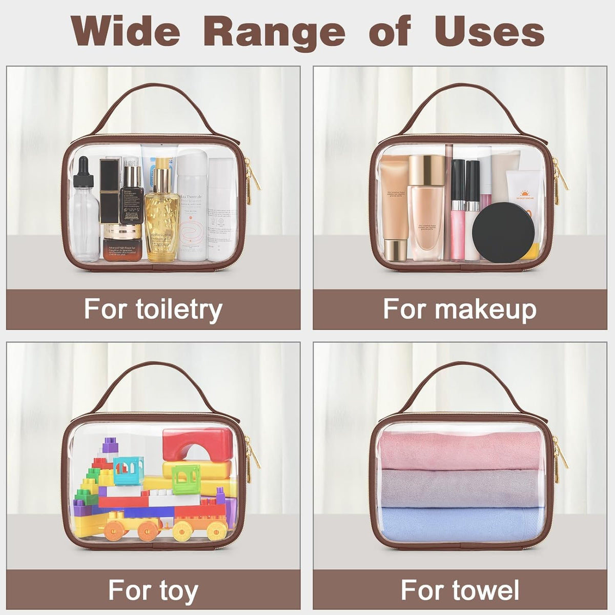 Wedama Clear Toiletry Bag showing waterproof fabric detail