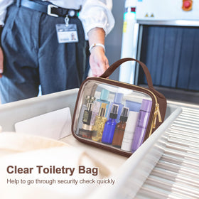 Wedama Clear Toiletry Bag side view, showing size