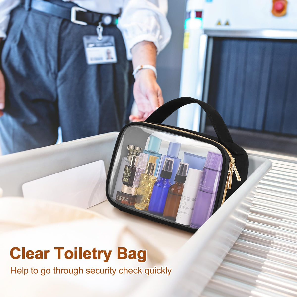 Wedama Clear Toiletry Bag side view with double zipper