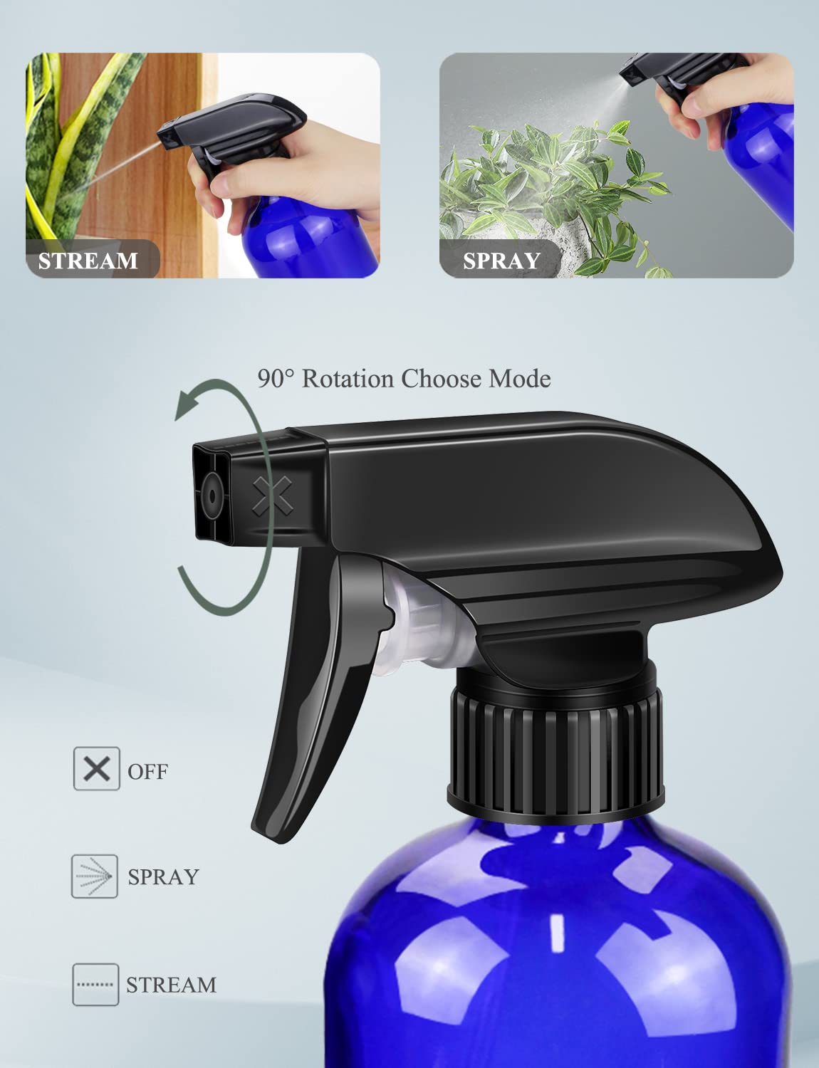 Wedama glass spray bottle side view showing capacity markings