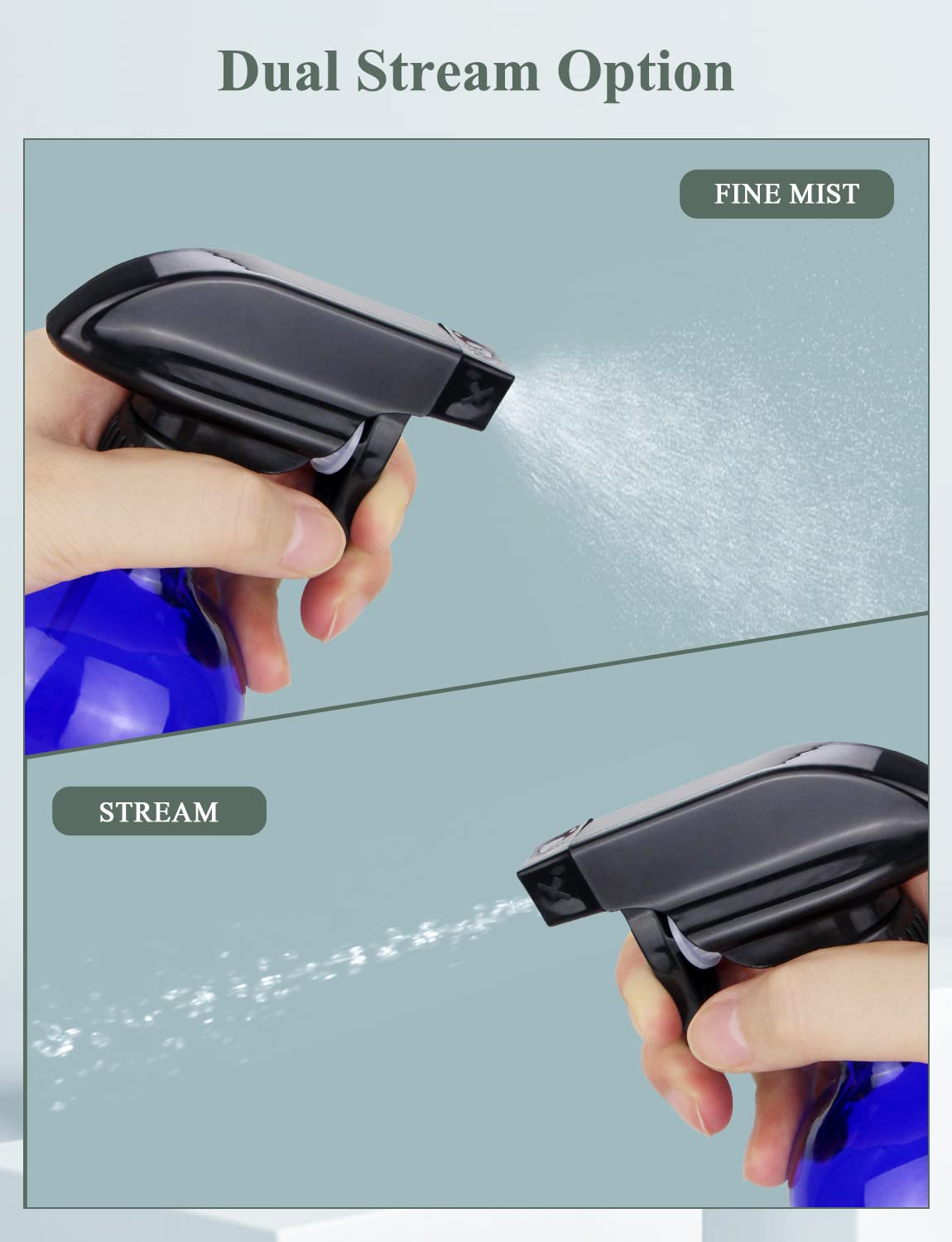 Wedama glass spray bottle with mist setting in use