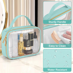 Wedama toiletry bag displayed with travel accessories
