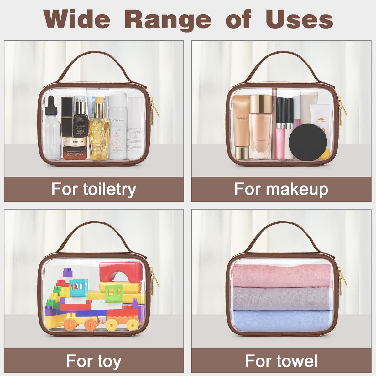 Wedama TSA Approved Toiletry Bag clear design showcasing contents