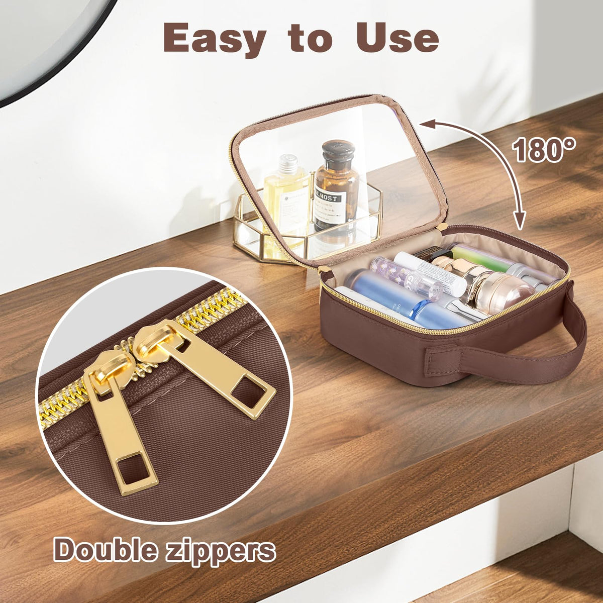 Wedama TSA Approved Toiletry Bag hanging on a hook