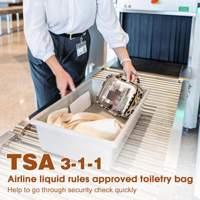 Wedama TSA Approved Toiletry Bag side view showing double zipper