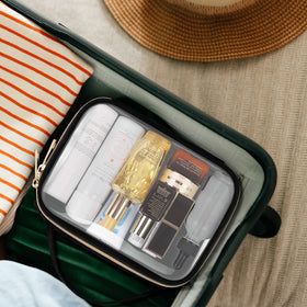 Wedama TSA Approved Toiletry Bag with various toiletries inside
