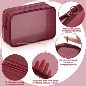 Weewooday mesh pouch set showing contents inside
