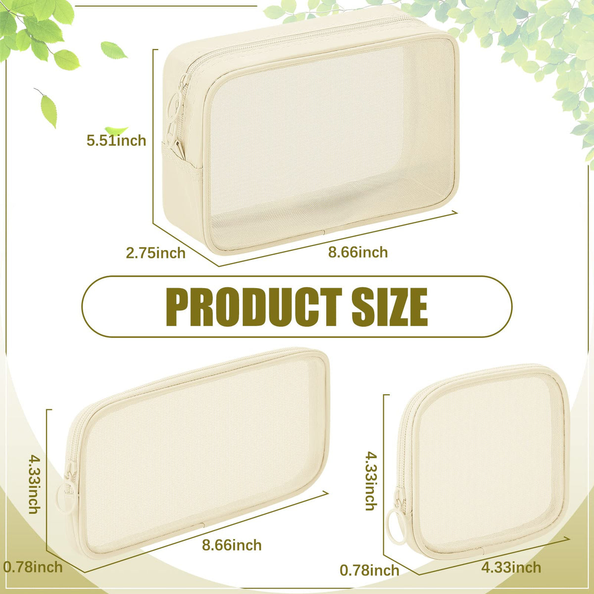 Weewooday mesh pouch showing transparent design and zipper