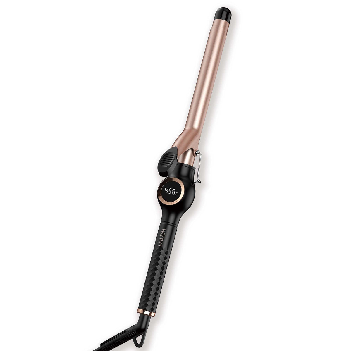 WEEYUM 3/4 inch curling iron front view with LCD display
