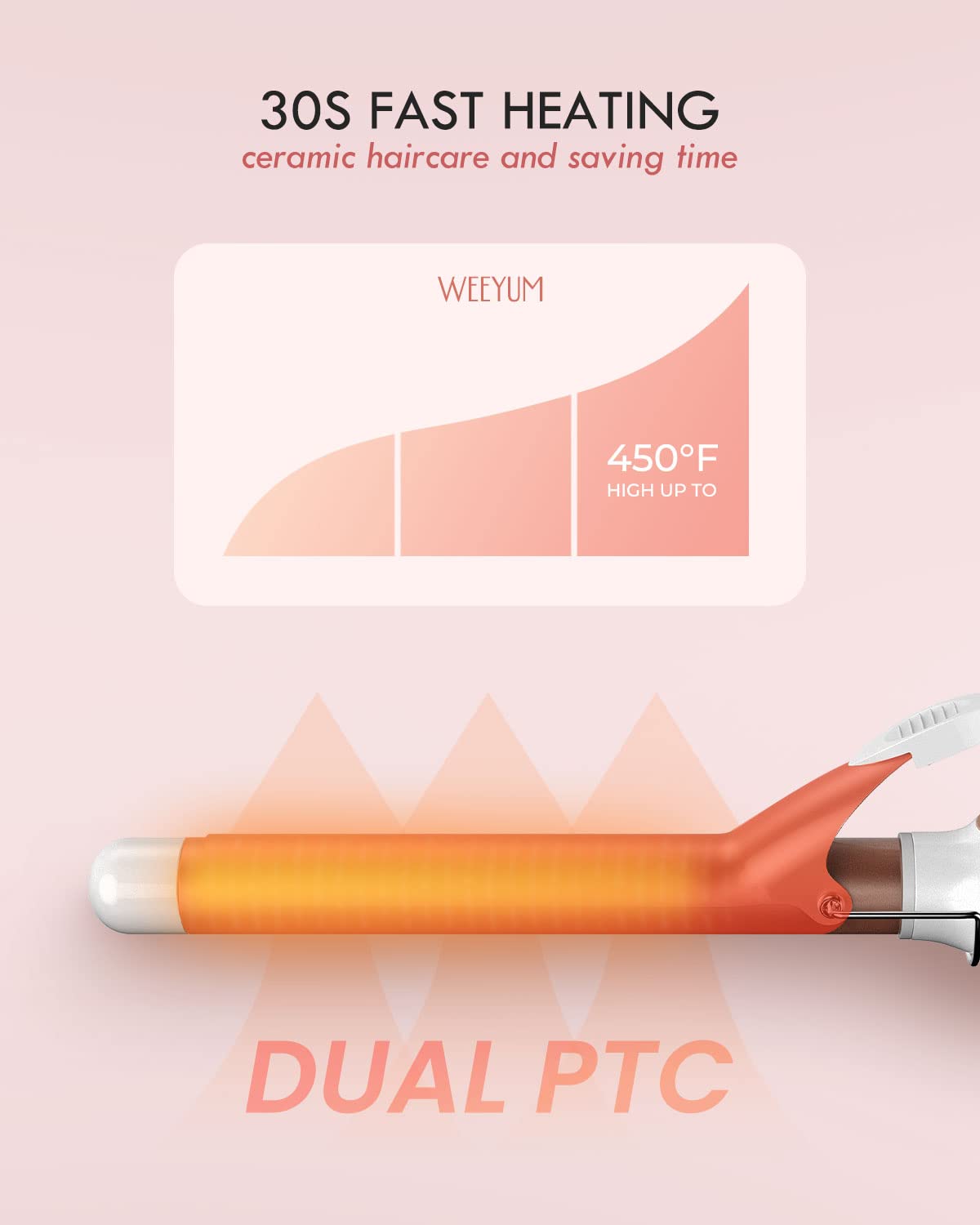 WEEYUM Curling Iron 1 Inch with 360-degree rotating cord