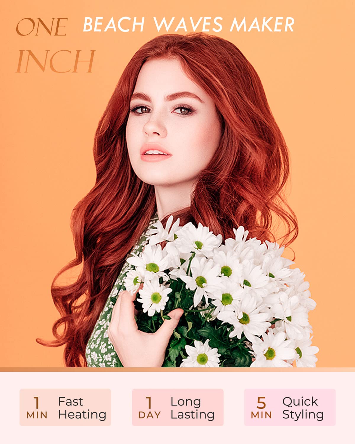 WEEYUM Curling Iron 1 Inch with temperature settings display
