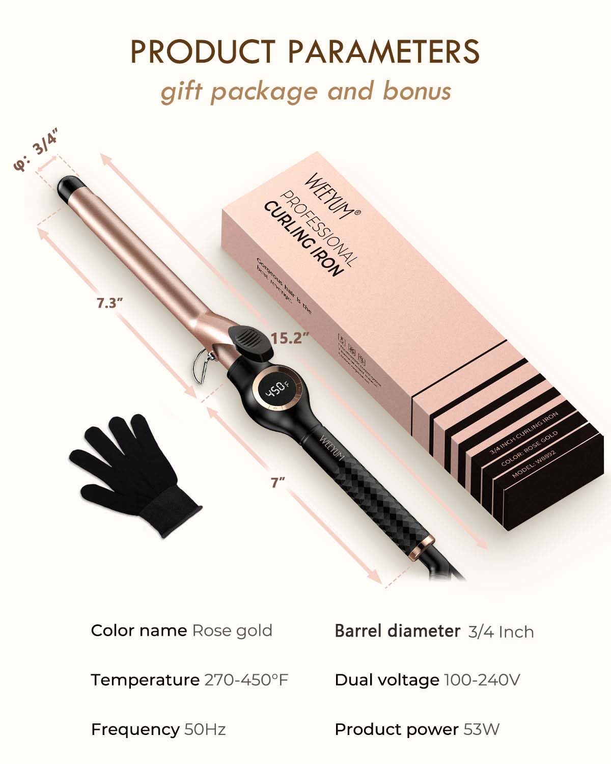 WEEYUM curling iron back view highlighting safety features