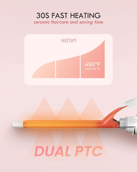 WEEYUM curling iron in lifestyle setting on a vanity