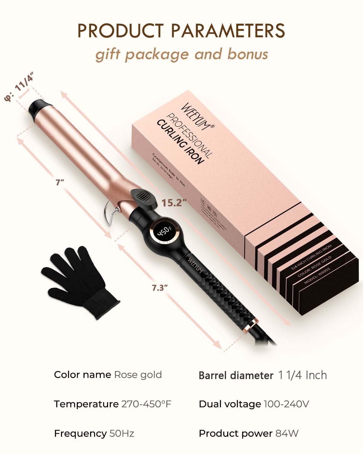 WEEYUM curling iron packaging