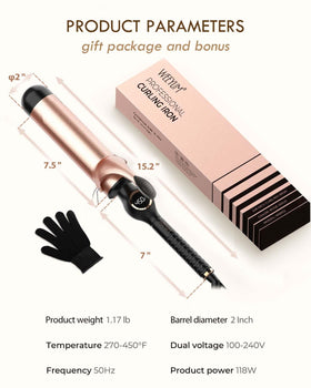WEEYUM curling iron packaging and accessories