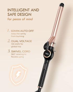 WEEYUM curling iron packaging with product details