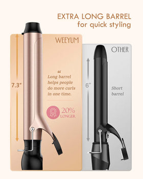 WEEYUM curling iron showing temperature settings