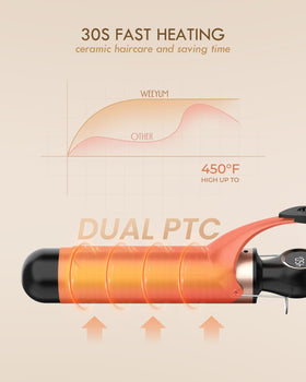 WEEYUM curling iron side view showcasing the rotating cord