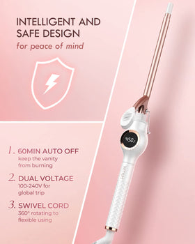 WEEYUM curling iron with 360-degree rotating power cord
