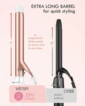 WEEYUM Curling Iron with included glove and cooling tip