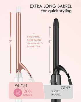 WEEYUM curling iron with included glove and cooling tip