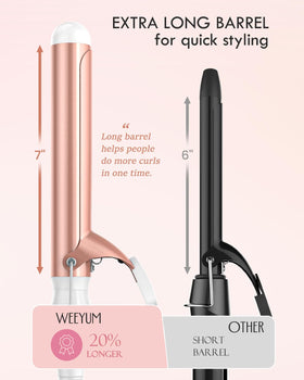 WEEYUM curling iron with included glove and cooling tip