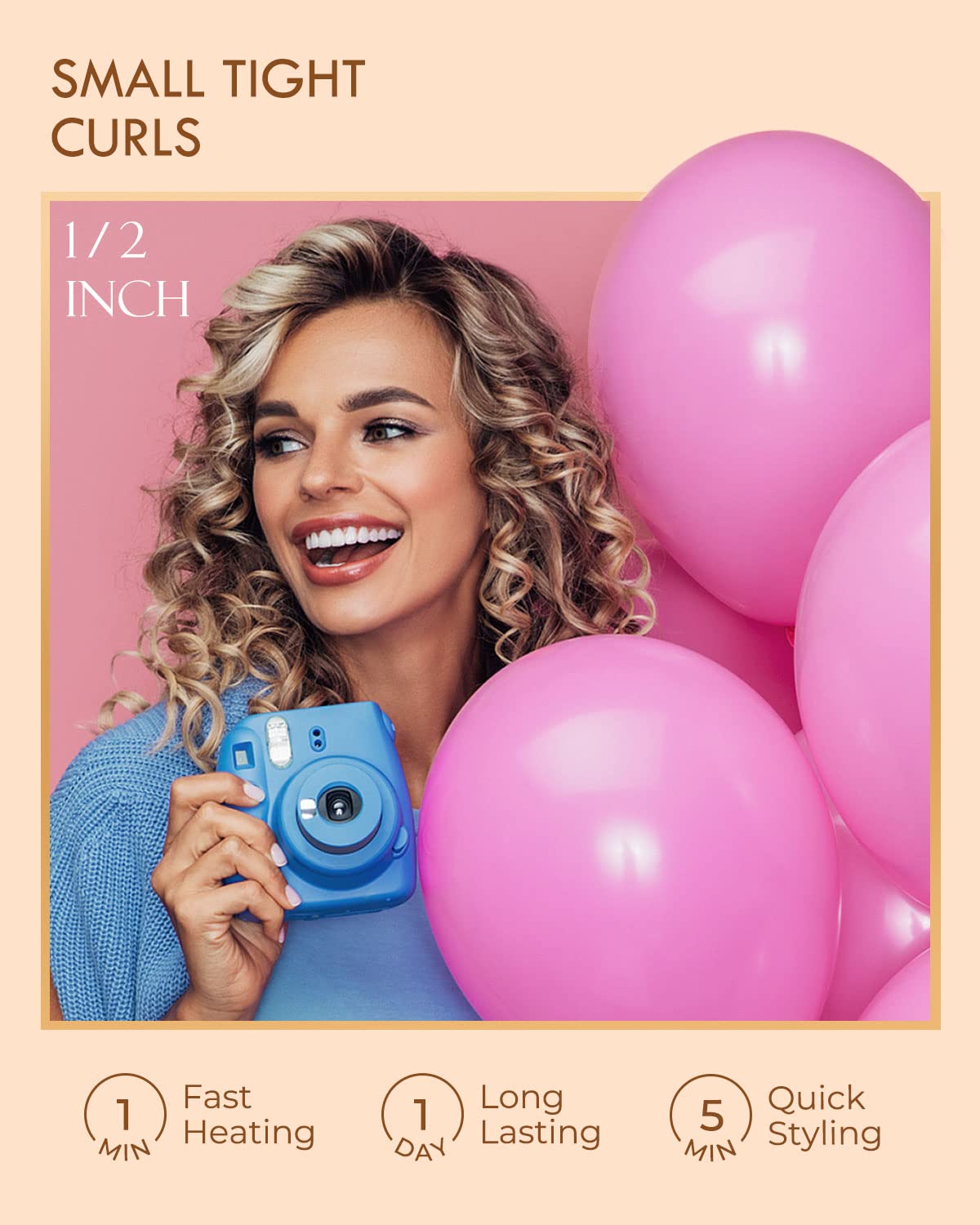 WEEYUM curling iron with LCD display and temperature settings