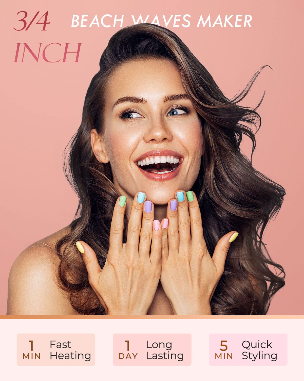 WEEYUM Curling Iron with LCD screen and temperature settings