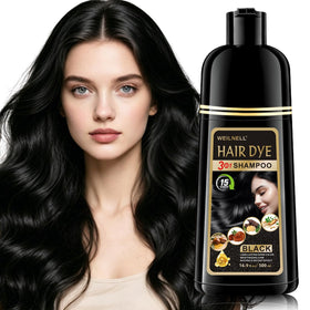 WEILNELL Black Hair Dye Shampoo front view with packaging