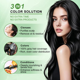 WEILNELL Black Hair Dye Shampoo on hair during application