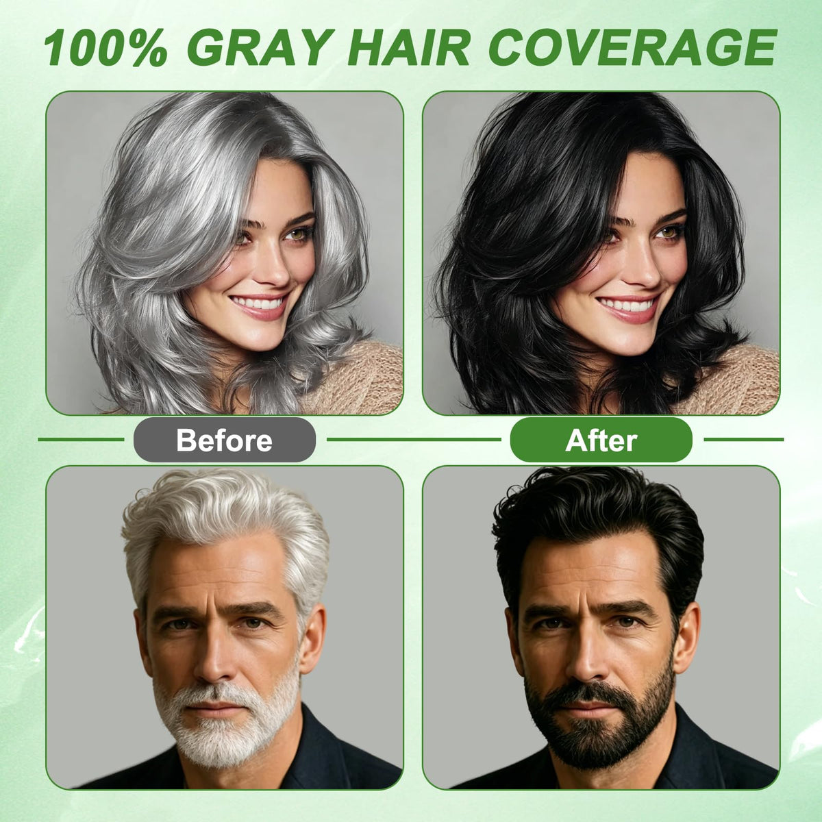 WEILNELL Black Hair Dye Shampoo results after use